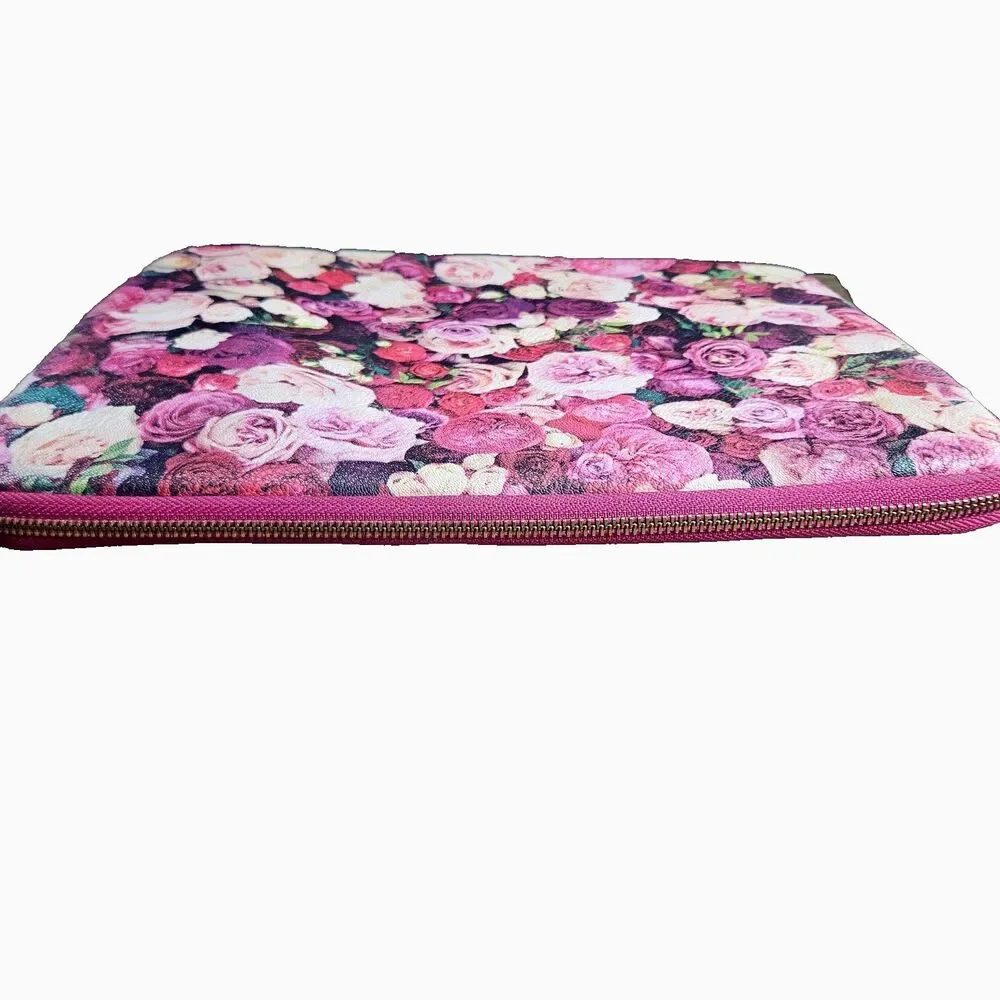 Kate Spade Laptop Sleeve Case Designer Floral Rose Pink Red Zip Padded